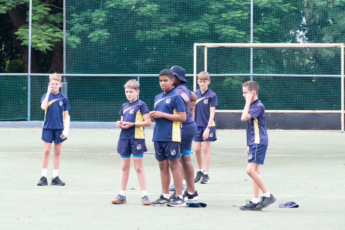 Senior phase pupils in sports kit on the court